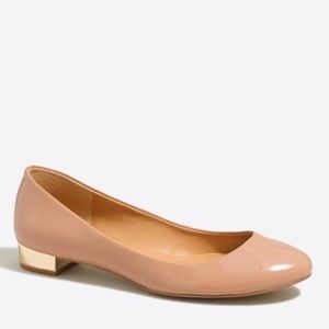 J. Crew Lily Metallic Heel Patent Ballet Flat
